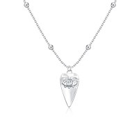 Evil Eye Heart Silver Necklace SPE-5598